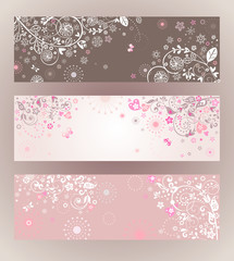 Canvas Print - Beautiful floral horizontal banners