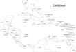 Outline Caribbean map