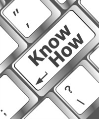 Poster - know how knowledge or education concept, keyboard