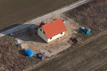 aerial view of the  house