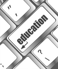 Poster - Computer keyboard with key education, internet learn concept