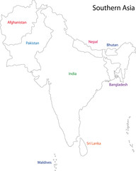 Outline Southern Asia