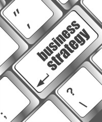 Poster - business strategy - business concepts on computer keyboard