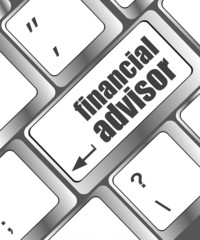 Poster - keyboard key with financial advisor button