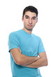 © aldegonde le compte - portrait of a teen boy, isolated on white