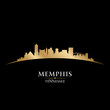 Memphis Tennessee city skyline silhouette black background