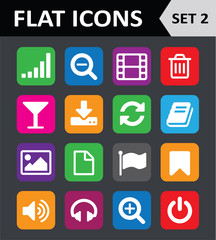 Universal Colorful Flat Icons. Set 2.