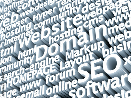 Naklejka dekoracyjna Domain SEO wordwall 3D