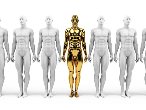 3d rendered illustration of a golden statue