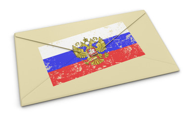Poster - letter Russia flag (clipping path included)