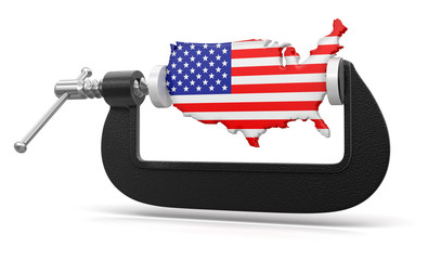 Poster - USA in clamp (clipping path included)