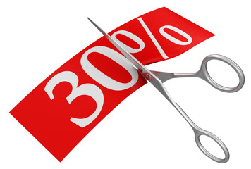 Poster - Scissors and 30% (clipping path included)