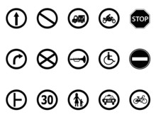Road Sign Icons Set