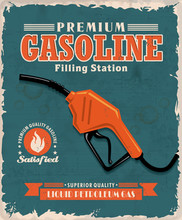 Vintage Gasoline Poster Design