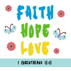 Wall Mural - Faith, Hope, Love