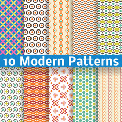 Wall Mural - different modern vector seamless patterns (tiling).