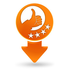 Poster - satisfaction clients sur signet orange