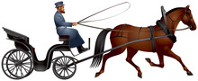Horse Cart, Izvozchik, Coachman On Droshky