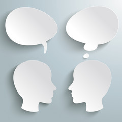 Sticker - two heads speech and thought bubbles piad