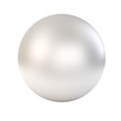 3d white glossy sphere on white background
