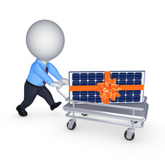 Poster - Solar battery on a pushcart.