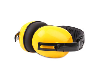 Closeup of protective ear muffs.