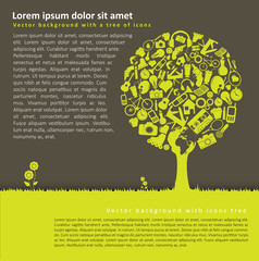 Poster - Vector abstract background with a tree of icons