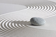 Japan ZEN Garden In Sand With Stone
