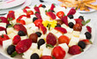 Fresh appetizer plateau with strawberry