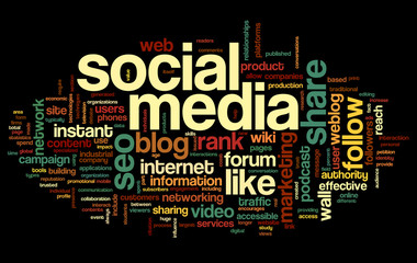 Canvas Print - Social media conept in word tag cloud