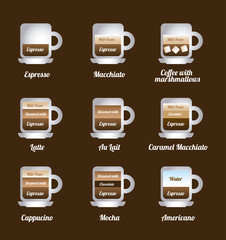 Wall Mural - coffee icons