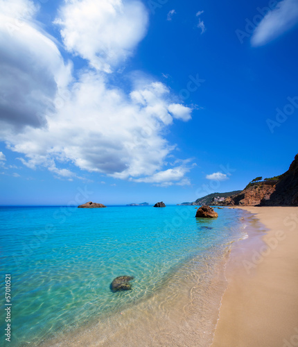 Obraz w ramie Ibiza Aigues Blanques Aguas Blancas Beach at Santa Eulalia