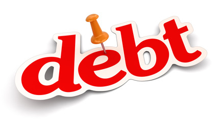 Poster - Push Pin and debt (clipping path included)