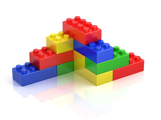 Poster - colorful building blocks isolated on white