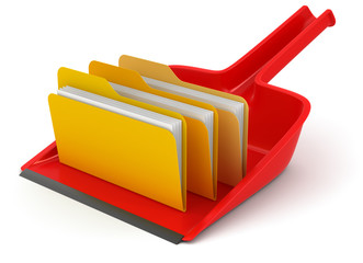 Poster - Dustpan with folders (clipping path included)