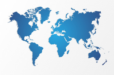 Poster - Blue World map isolated shape EPS10 vector file.