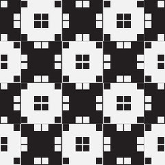 Canvas Print - Black and White Optical Illusion, Vector Seamless Pattern.