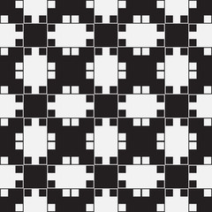 Wall Mural - Black and White Optical Illusion, Vector Seamless Pattern.