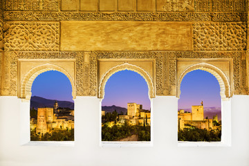 Fototapete - The Alhambra from the windows, Granada (Andalusia), Spain.