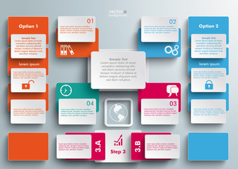 Wall Mural - Connected Rectangles Big Infographic