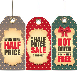 Holiday sale labels