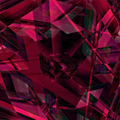 Poster - Red blocky abstract