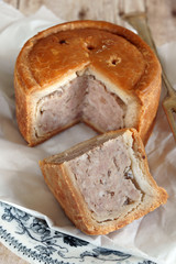 Wall Mural - Slice of traditional English style pork pie