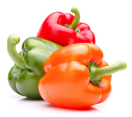 Sweet bell pepper isolated on white background cutout