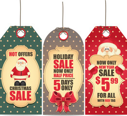 Wall Mural - New Year and Christmas sale labels