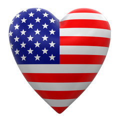 Poster - Heart with USA flag (clipping path included)