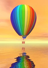 Wall Mural - Colorful hot air balloon - 3D render