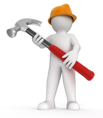 Poster - Man and Hammer (clipping path included)