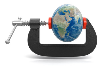 Poster - Globe in clamp (clipping path included)