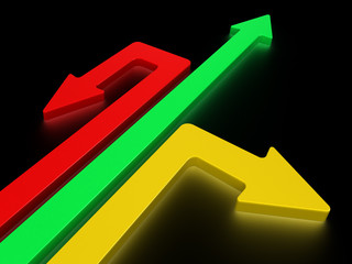 Poster - Arrows in three directions